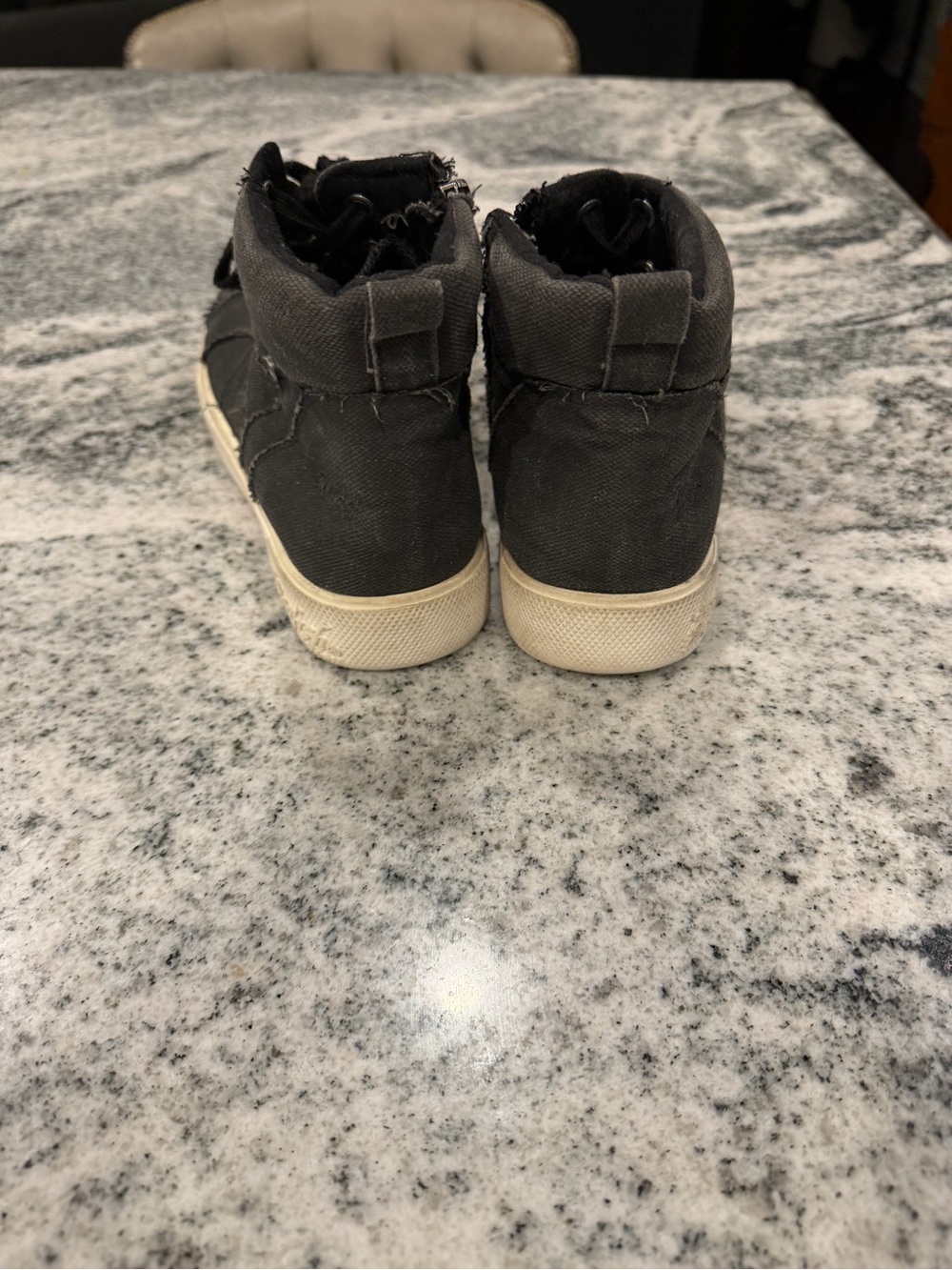 Kids High-Top Canvas Sneakers in Black - Picture 3 of 4